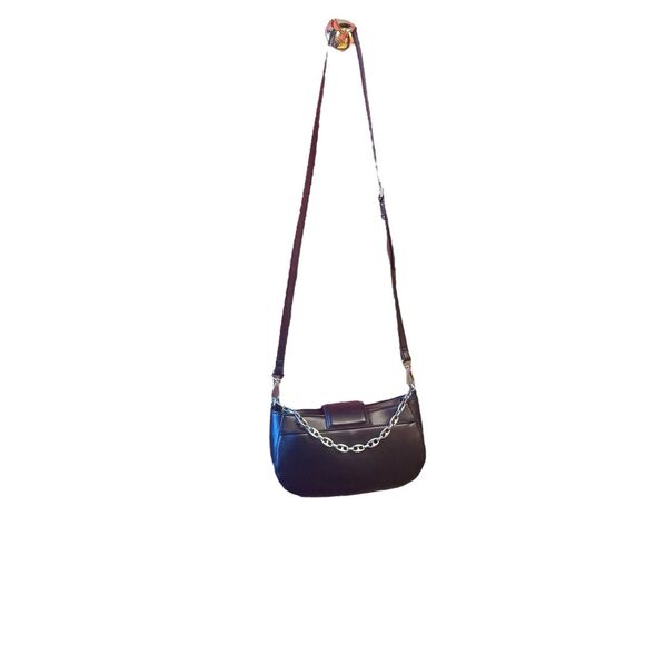 French Connection Maud  Baguette Shoulder Bag Chain Crossbody Vegan Faux Leather - Picture 2 of 16